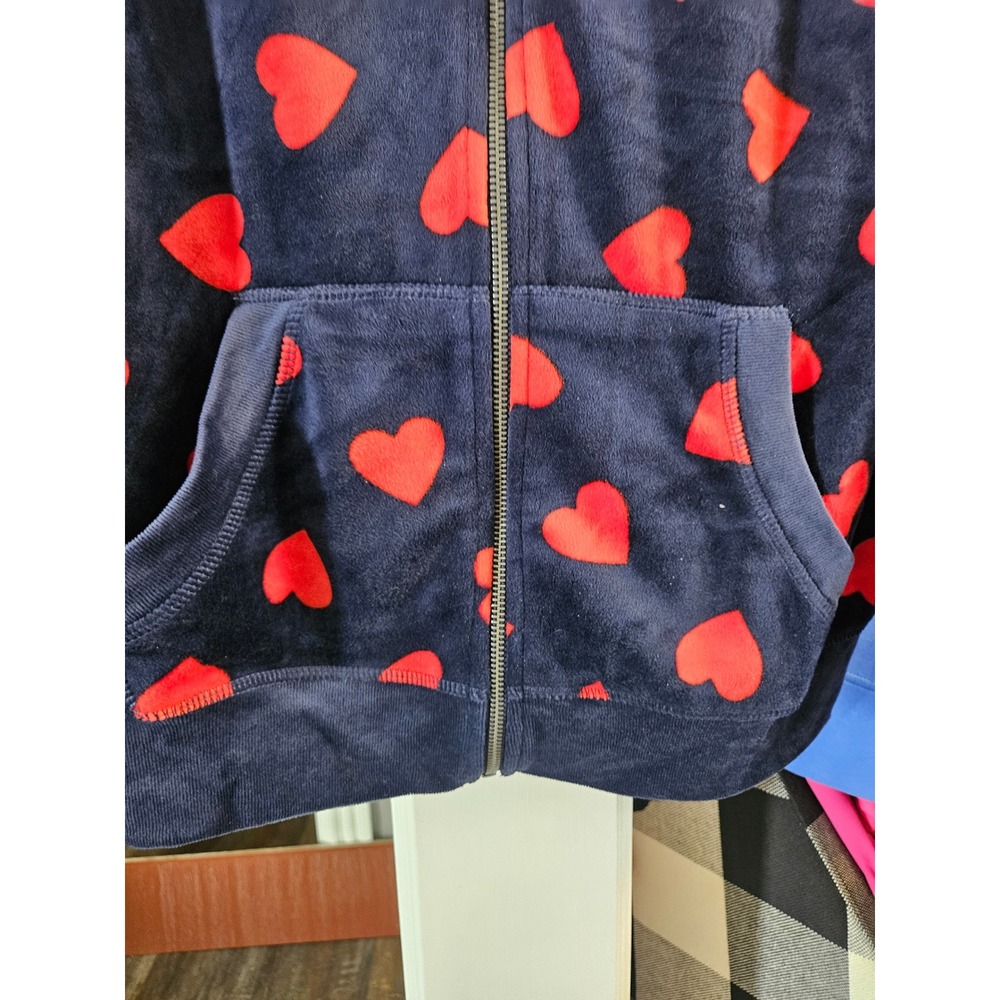 NWT Torrid Navy Blue Red Heart Velour Zip Hoodie Lounge Pants Set Women's 2X - Picture 2 of 8